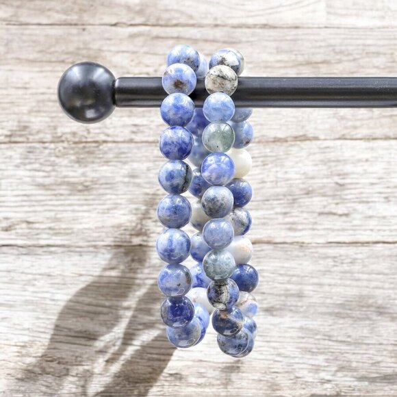 Sodalite Gemstone Bracelet Handmade - Picture 4 of 6